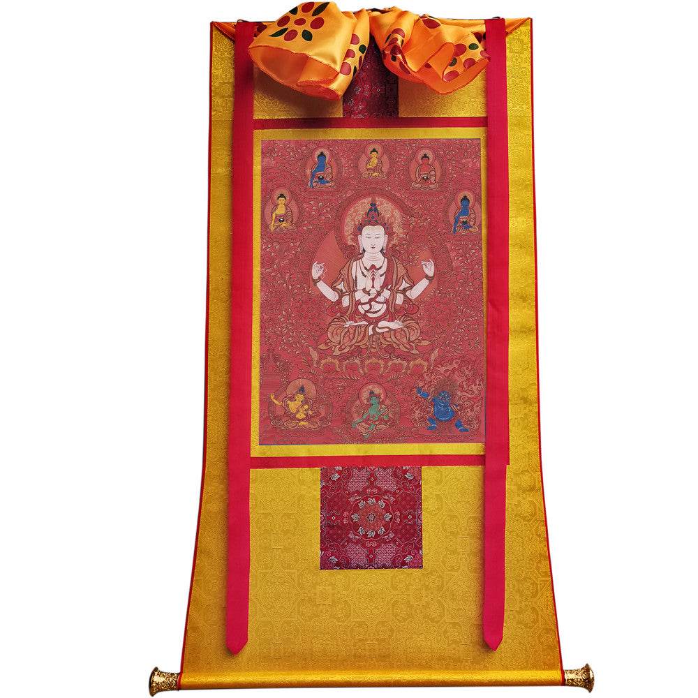 Chenrezig Image - Tibetan thangka painting, view 11