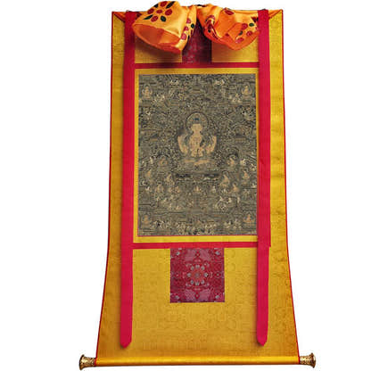 Chenrezig Pure Land - Tibetan thangka painting, view 6
