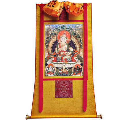 Vajrasattva - 14th Century Old Version - Tibetan thangka painting, view 6