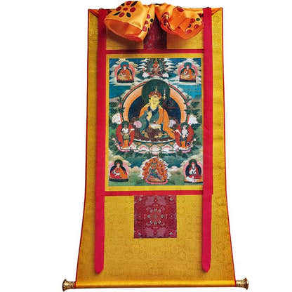 Guru Rinpoche Image - Tibetan thangka painting, view 11