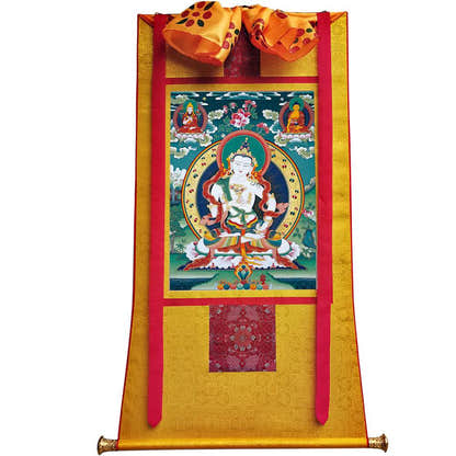 Vajrasattva - Tibetan thangka painting, view 6