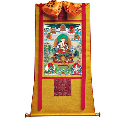 Vajrasattva - Tibetan thangka painting, view 6