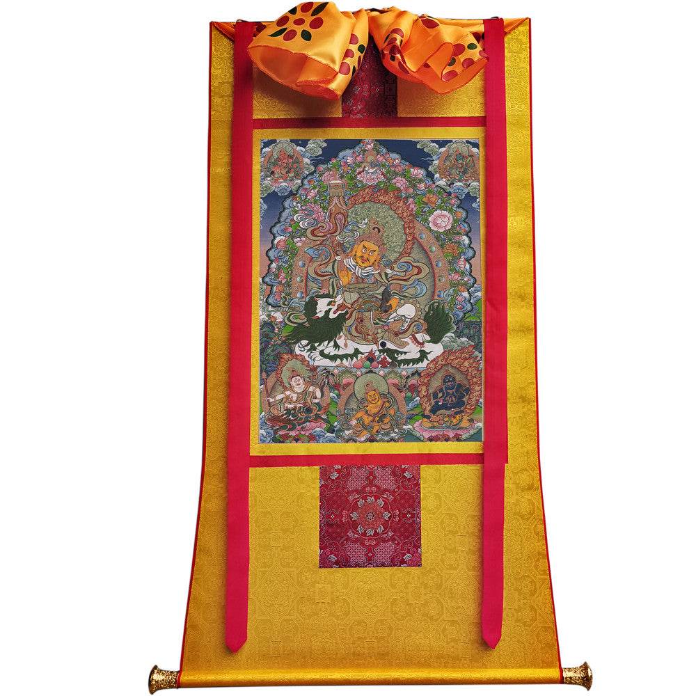 Vaishravana / Vaisravana - Tibetan thangka painting, view 6
