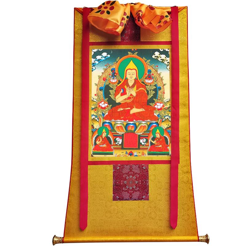 Gandhanra Tibetan Thangka Art - Tsongkhapa - from Labrang Monastery - Giclee Print with Mineral Pigments