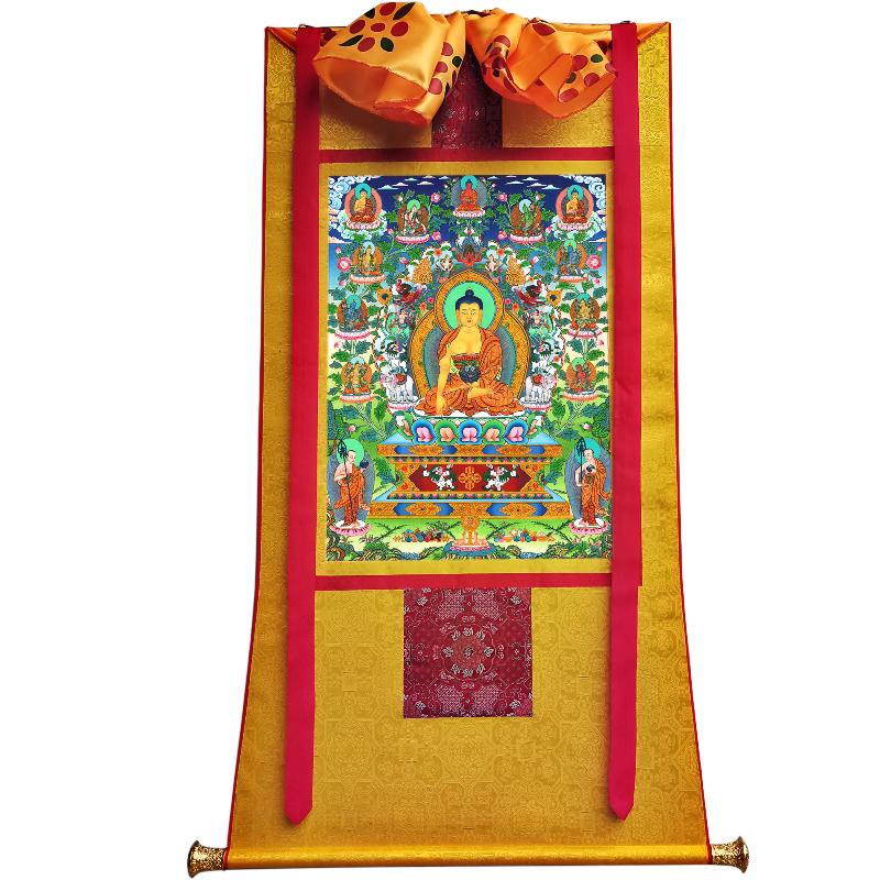 Gandhanra Tibetan Thangka Art - Shakyamuni - from Kathok Monastery - Giclee Print with Mineral Pigments