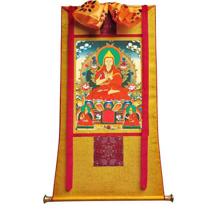 Tsongkhapa - Tibetan thangka painting, view 21