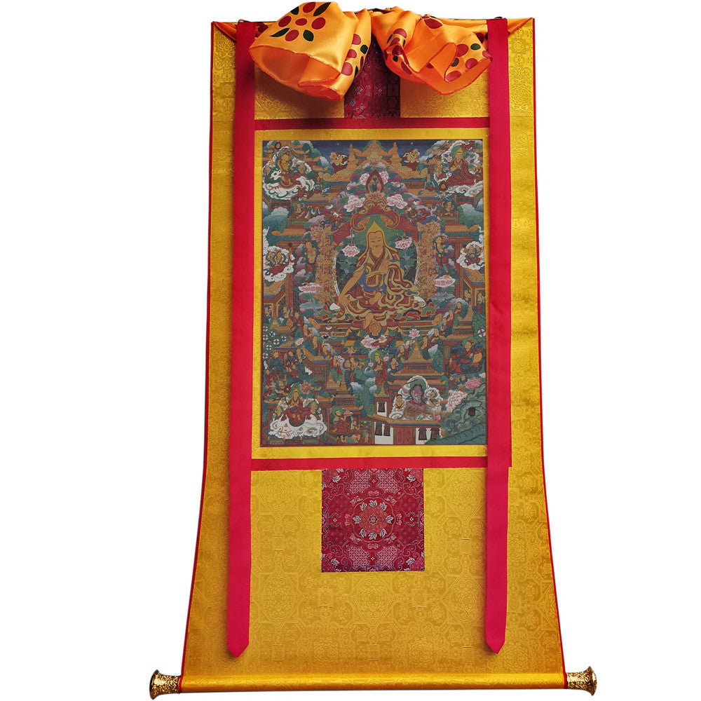 Gandhanra Tibetan Thangka Art - Tsongkhapa - from Labrang Monastery - Giclee Print with Mineral Pigments