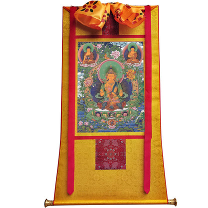 Gandhanra Tibetan Thangka Art - The Thousand-hand Avalokiteshvara - from Kathok Monastery - Giclee Print with Mineral Pigments