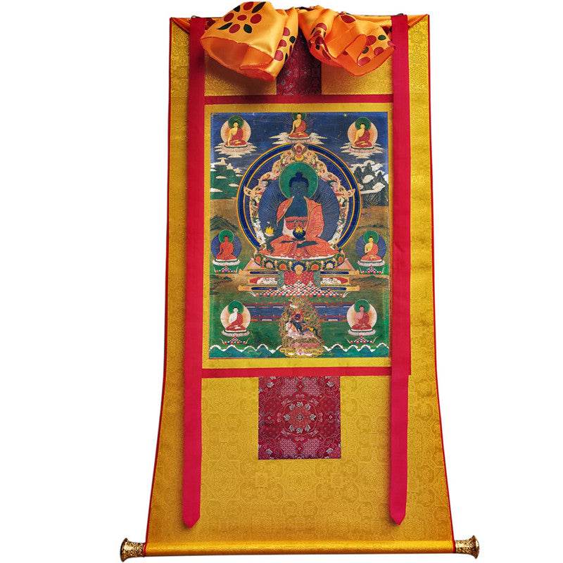 Medicine Buddha Image - Tibetan thangka painting, view 11