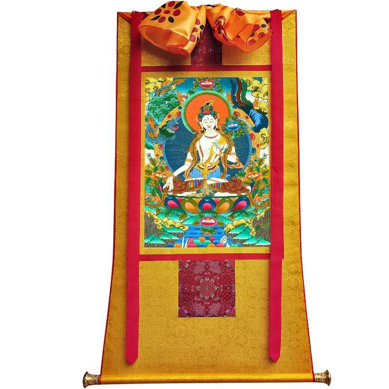 White Tara - Tibetan thangka painting, view 6