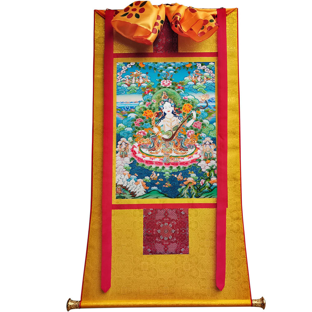 2786-唐卡-HBMT-094妙音佛母-240dpi - Tibetan thangka painting, view 6