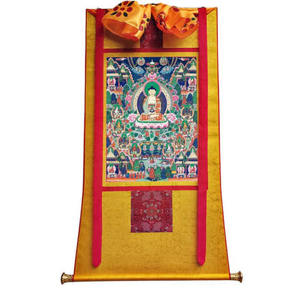 Sukhavati - Pure Land Image - Tibetan thangka painting, view 11