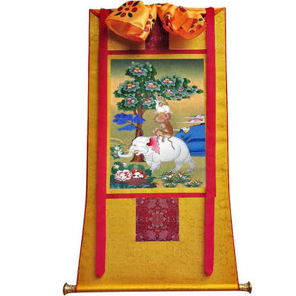 Four Harmonious Animals - Tibetan thangka painting, view 6