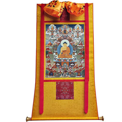 Shakyamuni - Tibetan thangka painting, view 6