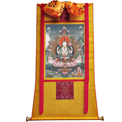 Chenrezig - Tibetan thangka painting, view 6