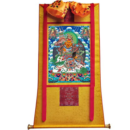 Gandhanra Tibetan Thangka Art - vaishravana - vaisravana - from Kathok Monastery - Giclee Print with Mineral Pigments