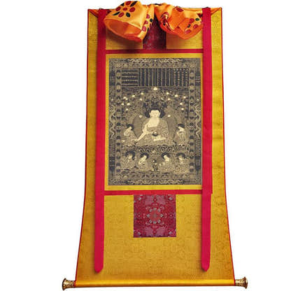 Visvabhua Buddha Image - Tibetan thangka painting, view 11