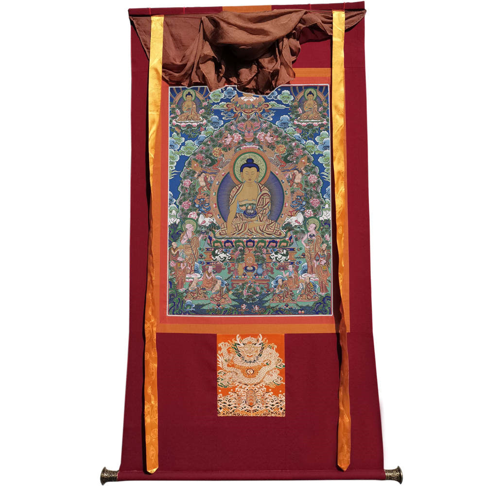 Shakyamuni - Tibetan thangka painting, view 7
