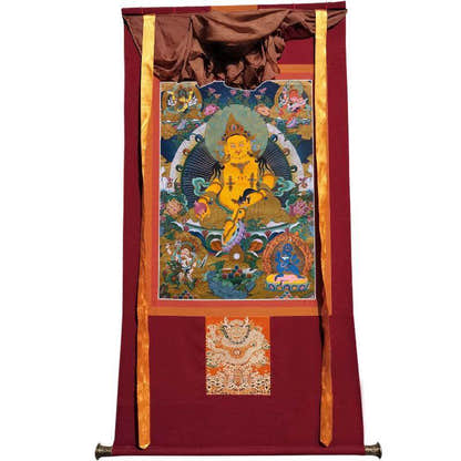 The Five Jambhalas - Tibetan thangka painting, view 7