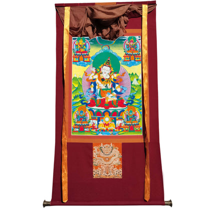 Yab Yum Vajrasattva Thangka - Hand Framed Giclee Printed Tibetan Art