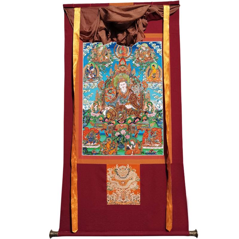 Gandhanra Tibetan Thangka Art - Eight Manifestations of Guru Rinpoche - from Kathok Monastery - Giclee Print with Mineral Pigments