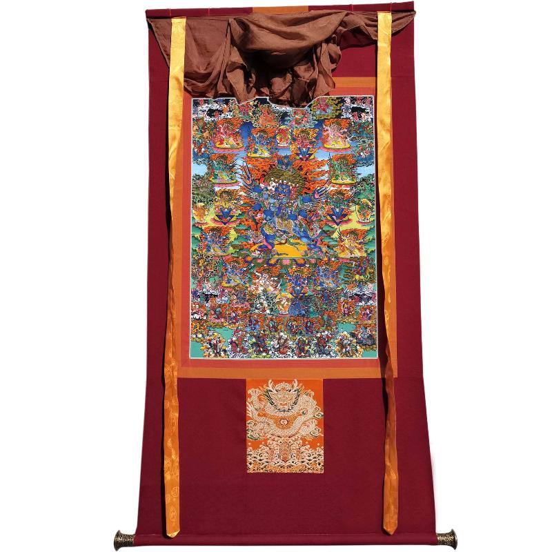 Gandhanra Tibetan Thangka Art - Vajrakilaya - Dorje Phurba - from Kathok Monastery - Giclee Print with Mineral Pigments