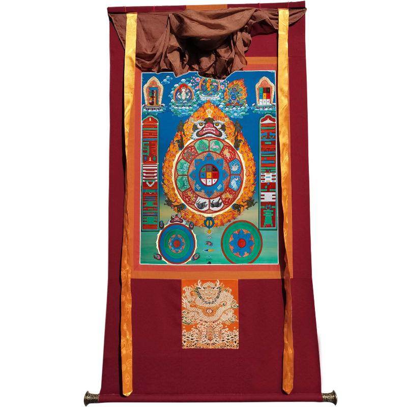 SIPAHO - Melong - Jiugong Bagua - Tibetan thangka painting, view 7