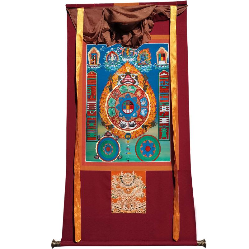 Gandhanra Tibetan Thangka Art - SIPAHO - Melong - Jiugong Bagua - from Kathok Monastery - Giclee Print with Mineral Pigments