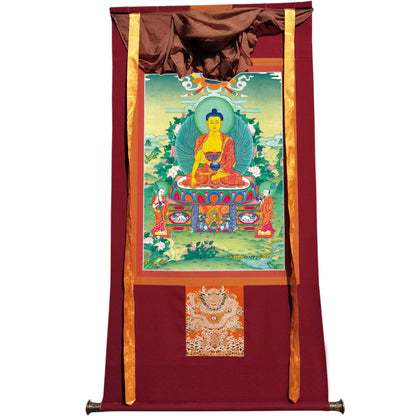 Gandhanra Tibetan Thangka Art - Shakyamuni - from Kathok Monastery - Giclee Print with Mineral Pigments