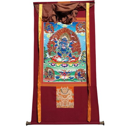 Gandhanra Tibetan Thangka Art - Mahakala - from Kathok Monastery - Giclee Print with Mineral Pigments