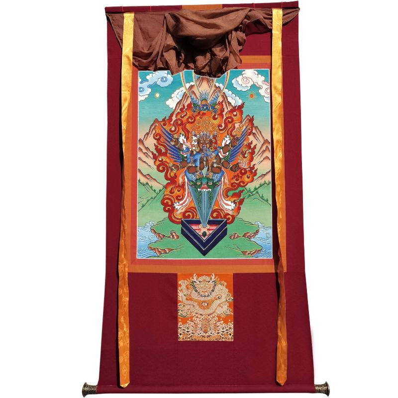 Gandhanra Tibetan Thangka Art - Vajrakilaya - Dorje Phurba - from Kathok Monastery - Giclee Print with Mineral Pigments