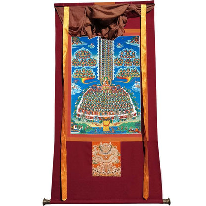 Gandhanra Tibetan Thangka Art - Tsongkhapa's Refuge Tree - from Labrang Monastery - Giclee Print with Mineral Pigments