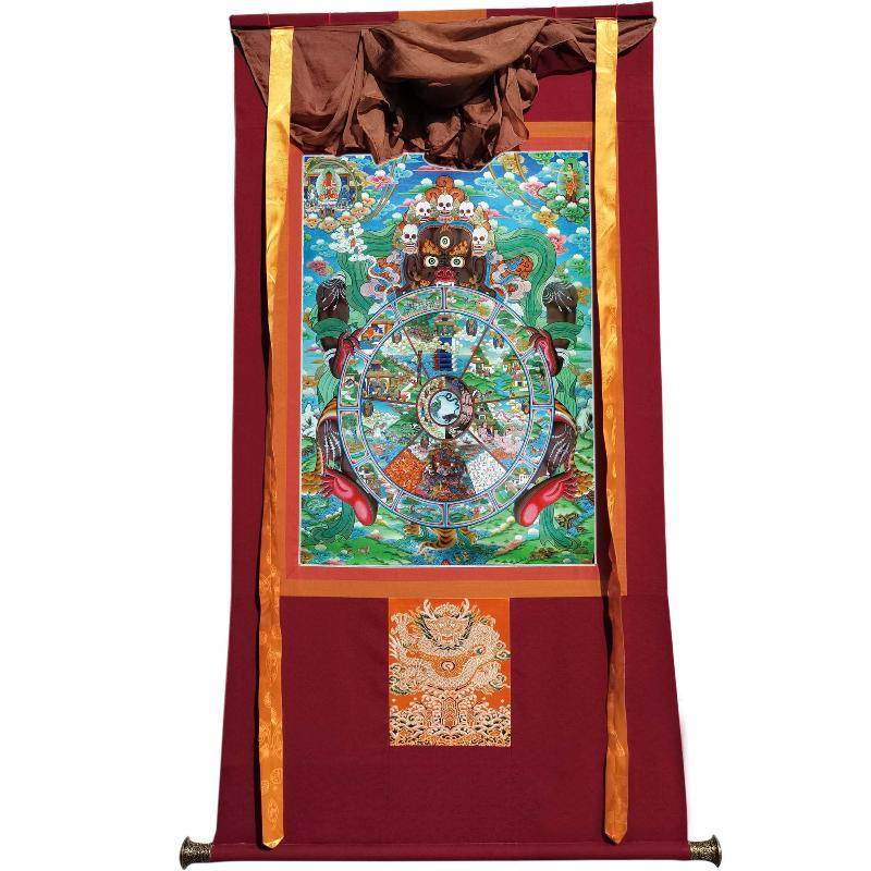 Samsara - Six Realm Wheel of Life - Tibetan thangka painting, view 7
