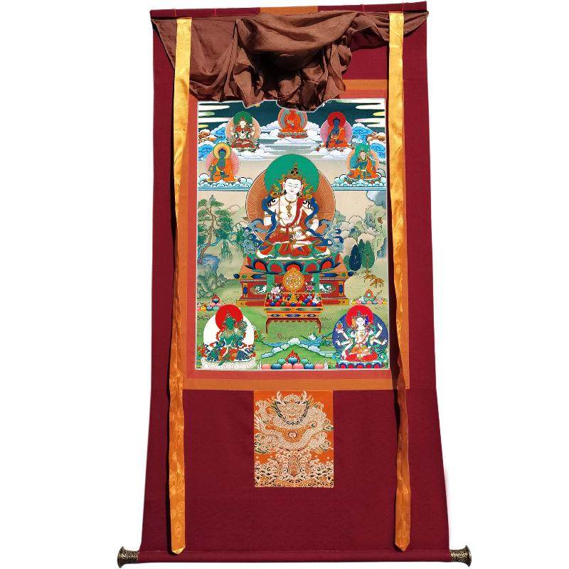 Vajrasattva - Tibetan thangka painting, view 7