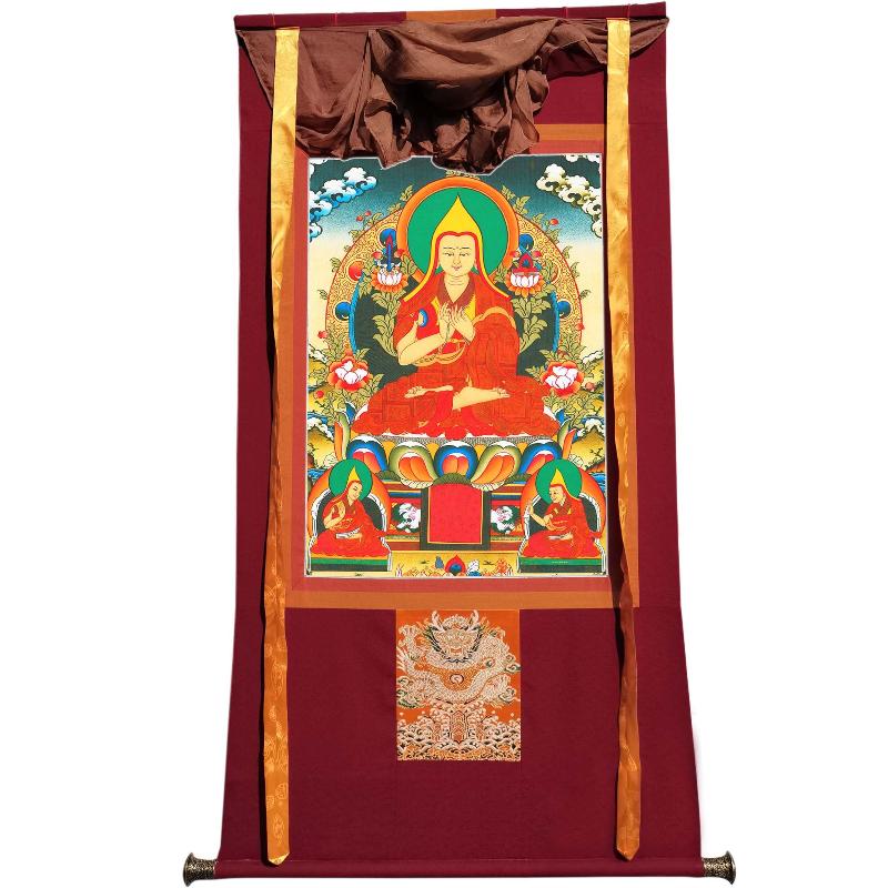 Gandhanra Tibetan Thangka Art - Tsongkhapa - from Labrang Monastery - Giclee Print with Mineral Pigments