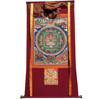 Vajrabhairava / Yamantaka Madala - 14th Century Old Version - Tibetan thangka painting, view 7