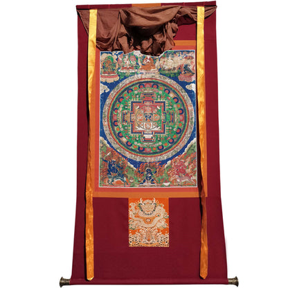 Gandhanra Tibetan Thangka Art - Vajrabhairava-Yamāntaka - from Kathok Monastery - Giclee Print with Mineral Pigments