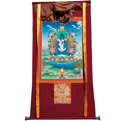 Gandhanra Tibetan Thangka Art - Samantabhadra in Yab Yum - from Kathok Monastery - Giclee Print with Mineral Pigments