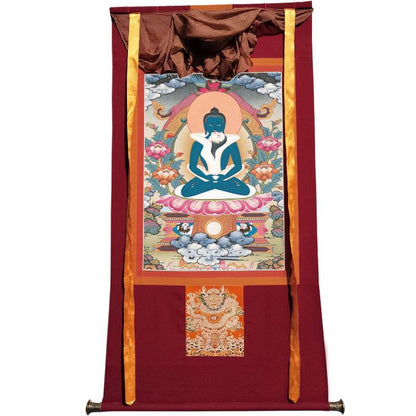 Gandhanra Tibetan Thangka Art - Samantabhadra in Yab Yum - from Kathok Monastery - Giclee Print with Mineral Pigments