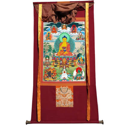 Shakyamuni - Tibetan thangka painting, view 7
