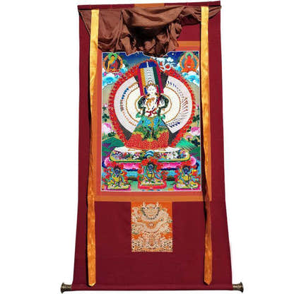 Usnisa Sitatapatra - Great White Parasol - Tibetan thangka painting, view 7