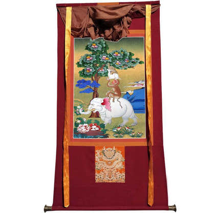 Four Harmonious Animals - Tibetan thangka painting, view 7