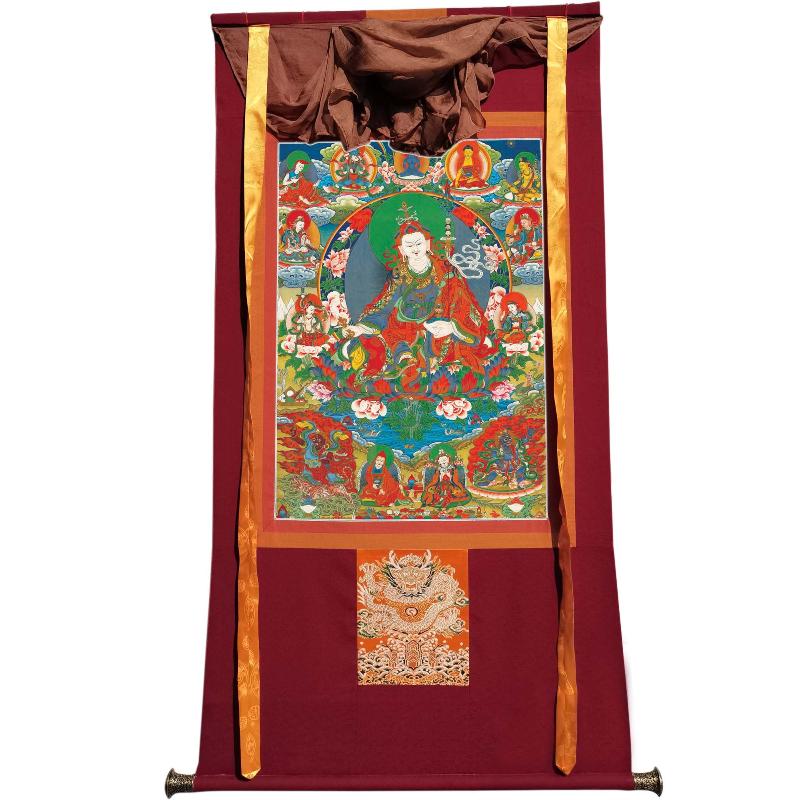 Gandhanra Tibetan Thangka Art - Eight Manifestations of Guru Rinpoche  - Padmasambhava - from Kathok Monastery - Giclee Print with Mineral Pigments