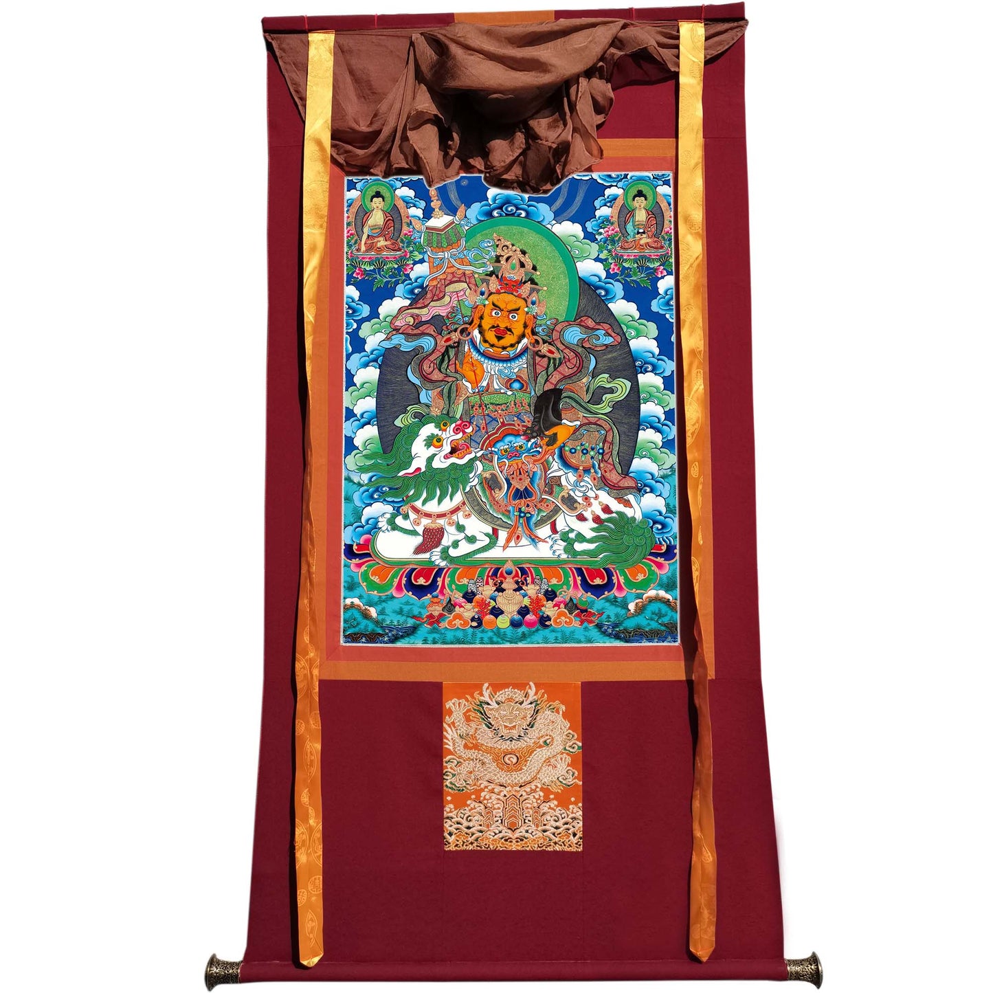 Gandhanra Tibetan Thangka Art - vaishravana - vaisravana - from Kathok Monastery - Giclee Print with Mineral Pigments