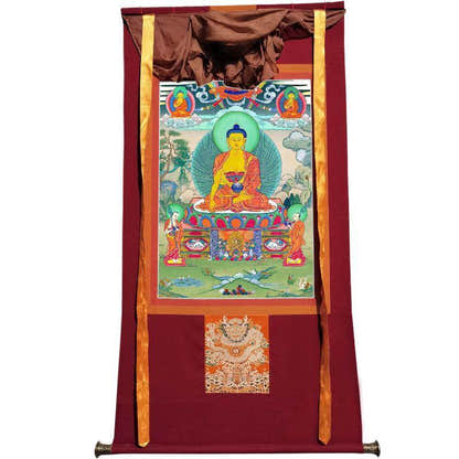 Shakyamuni - Tibetan thangka painting, view 7