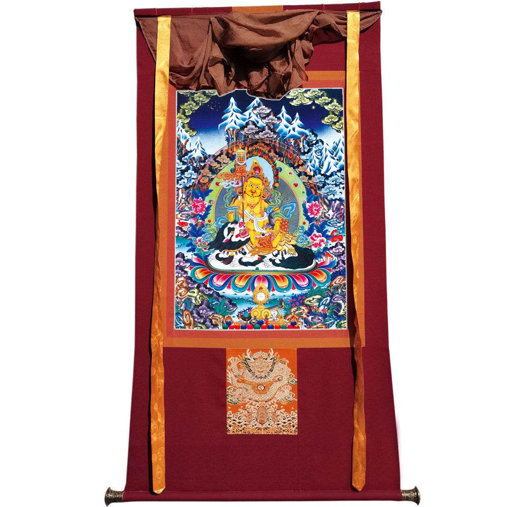 Vaishravana / Vaisravana - Tibetan thangka painting, view 7