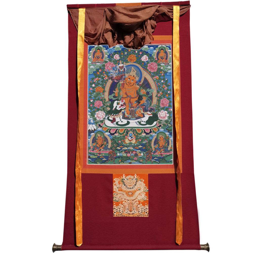 Vaishravana / Vaisravana - Tibetan thangka painting, view 7