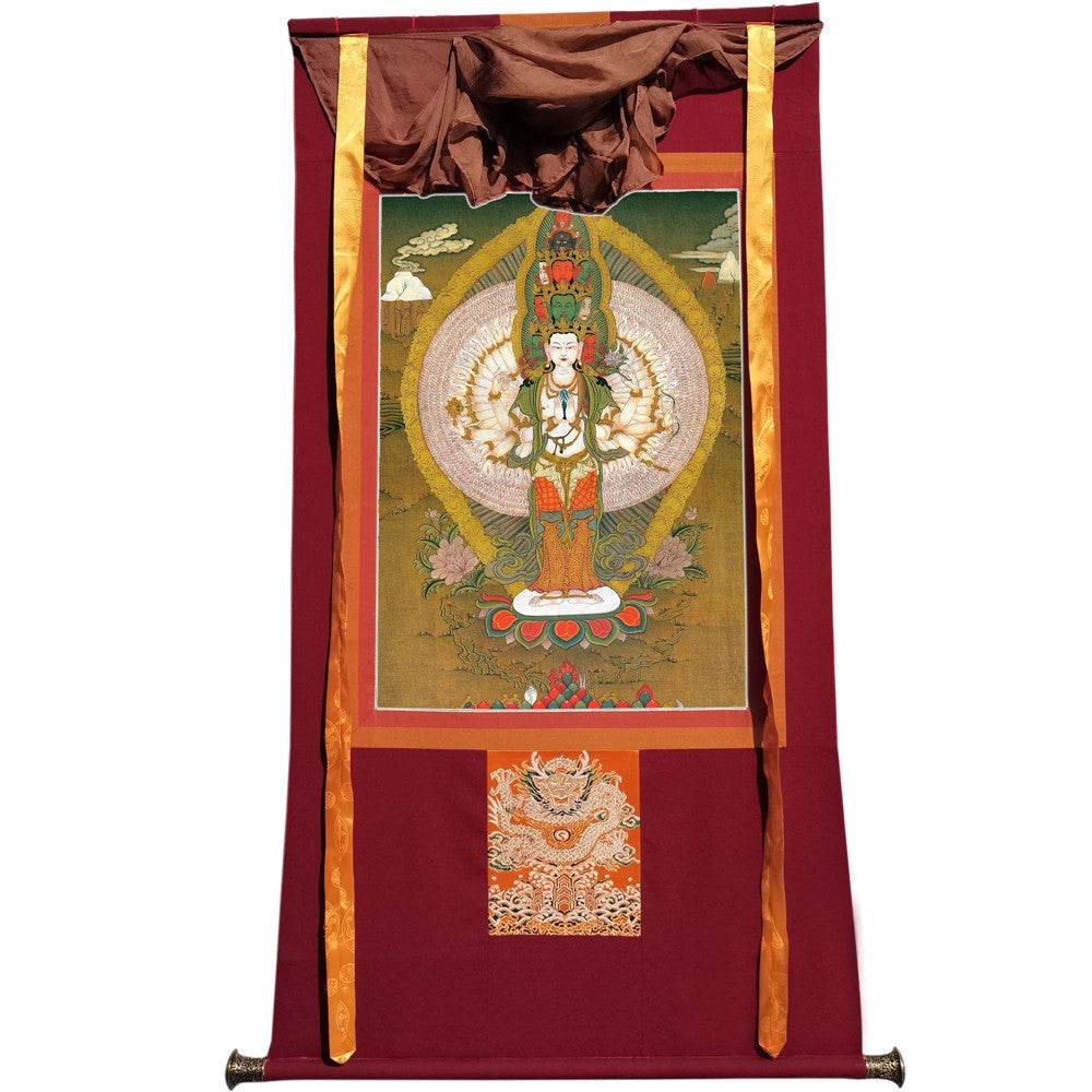 The Thousand-hand Avalokiteshvara - Tibetan thangka painting, view 7