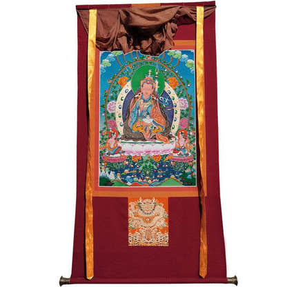 Guru Rinpoche Image - Tibetan thangka painting, view 12