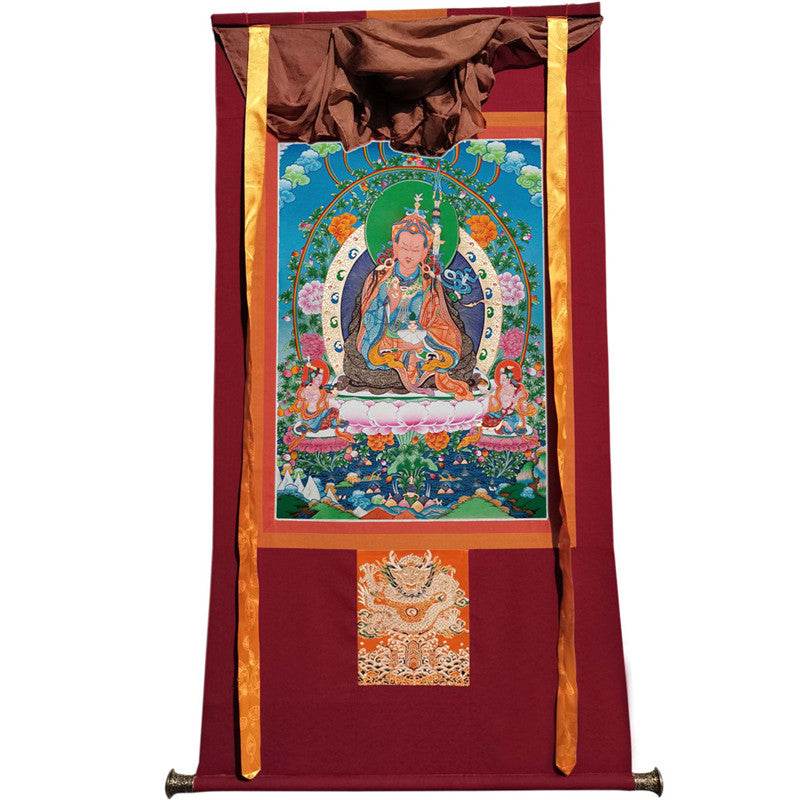 Guru Rinpoche Image - Tibetan thangka painting, view 12